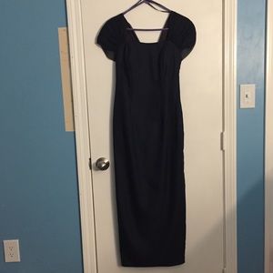 Navy Dress with Purse